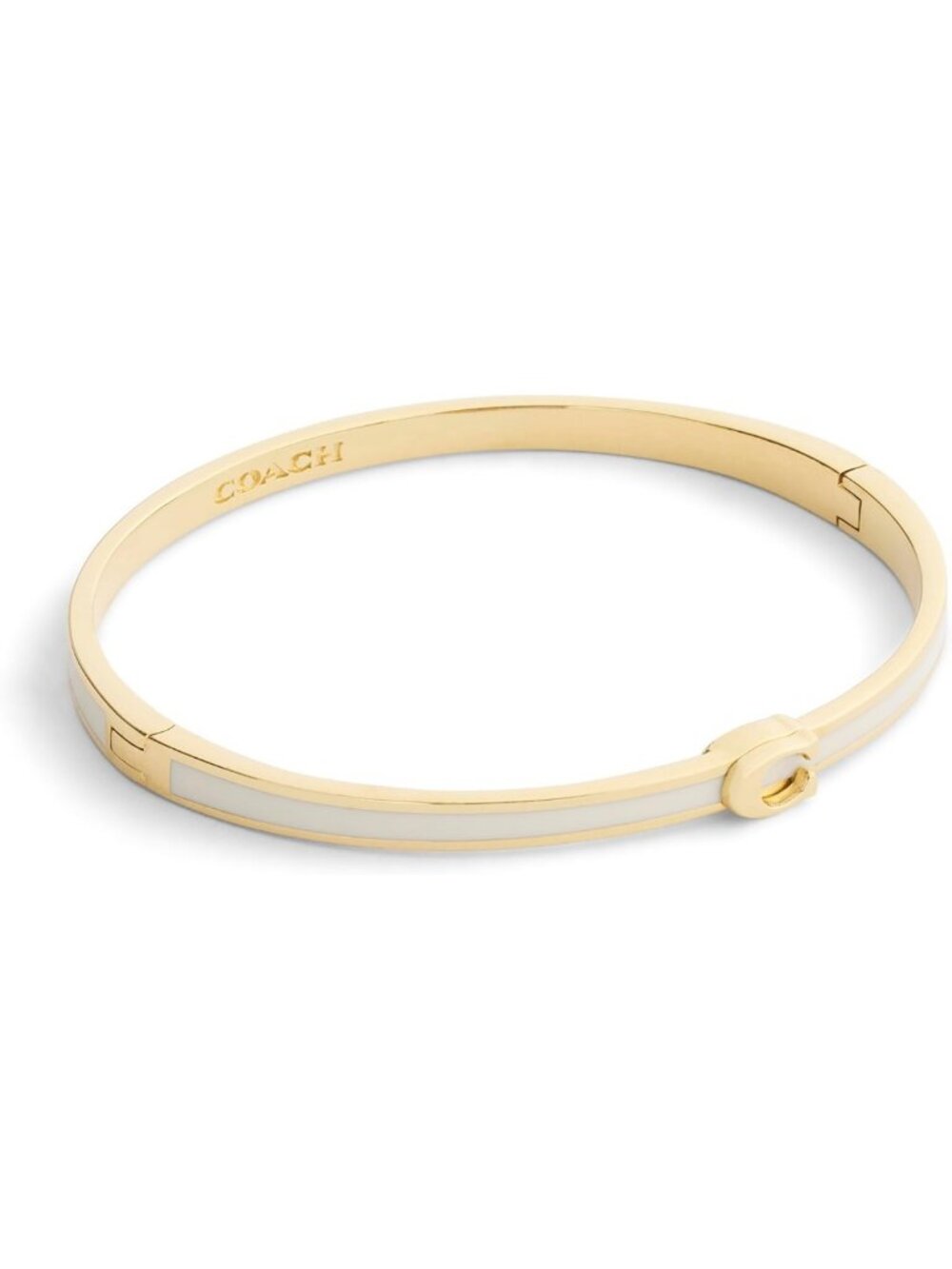 Stylish Women's Enamel Bangle Bracelet with Signature C Design - Chic Jewelry